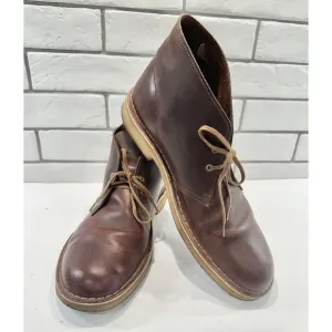 Clarks Classic Brown Leather 2-Hole Desert Boots US Men's 12 M