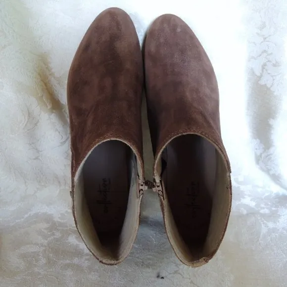 Clarks Collection Brown Suede Addiy Kara Booties Buckle Detail 10