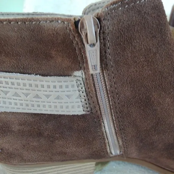 Clarks Collection Brown Suede Addiy Kara Booties Buckle Detail 10