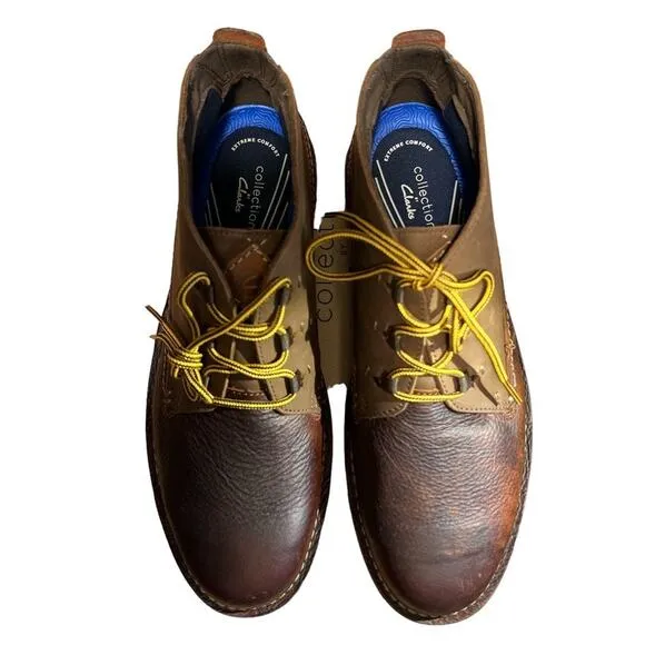 Clarks Eastford Mid Chukka Leather Boots Size 11.5 Brown Business Casual Career