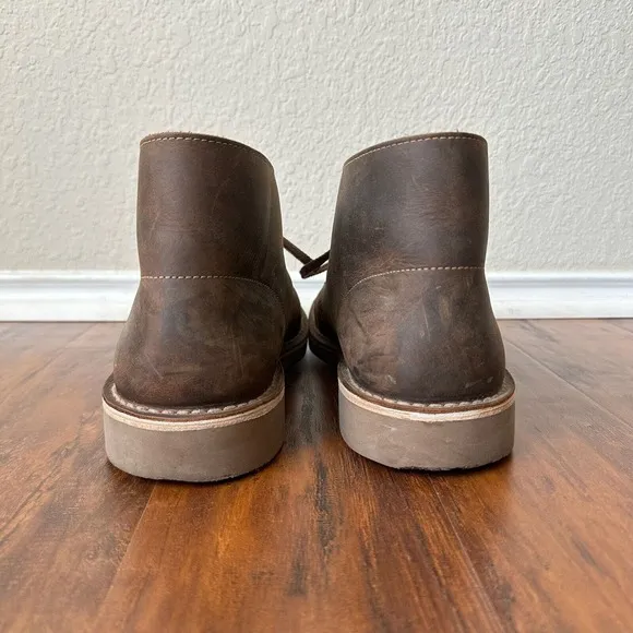 CLARKS Mens &quot;Roddey&quot; Chukka Boots Lace Up in Brown Leather