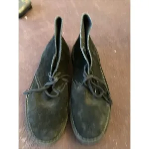 Clarks Mens Bushacre 2 Chukka Boots Black Lace Up Round Toe Suede 10.5 M