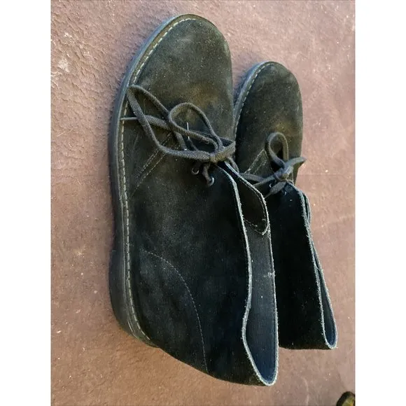 Clarks Mens Bushacre 2 Chukka Boots Black Lace Up Round Toe Suede 10.5 M