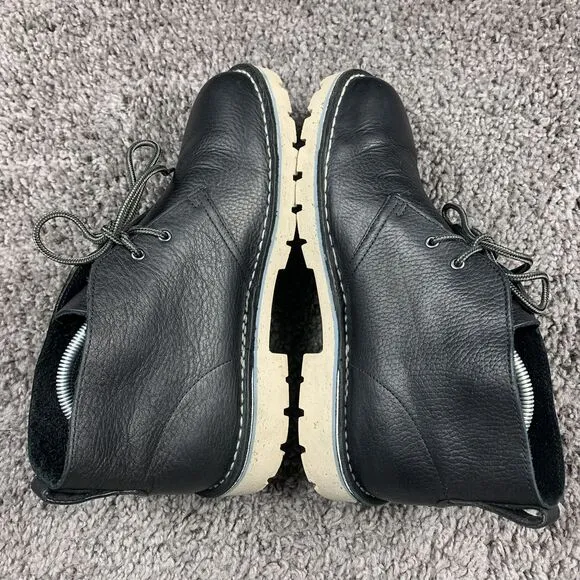 Clarks Men's Bushacre Black Leather Pebble Mens Boots Size 8.5 M