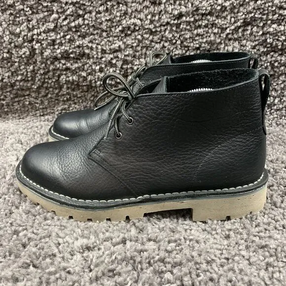 Clarks Men's Bushacre Black Leather Pebble Mens Boots Size 8.5 M
