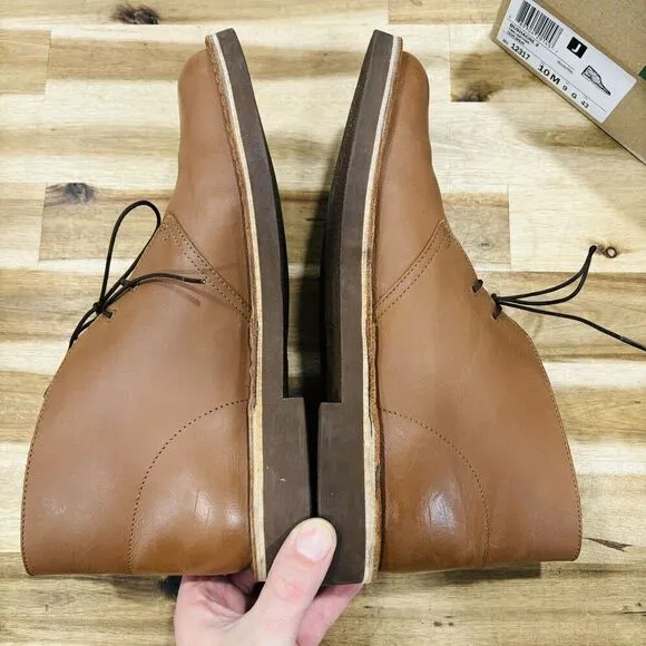 Clarks Men's Bushacre 2 Casual Chukka Boots Tan Leather Brown Size 10M
