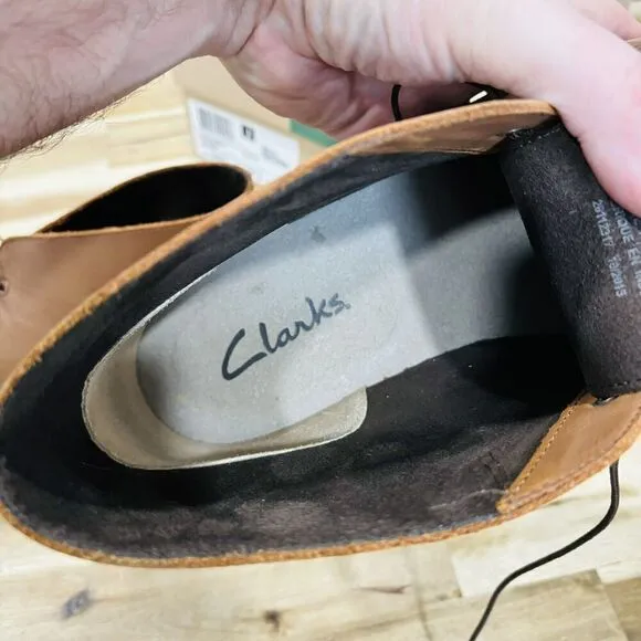 Clarks Men's Bushacre 2 Casual Chukka Boots Tan Leather Brown Size 10M