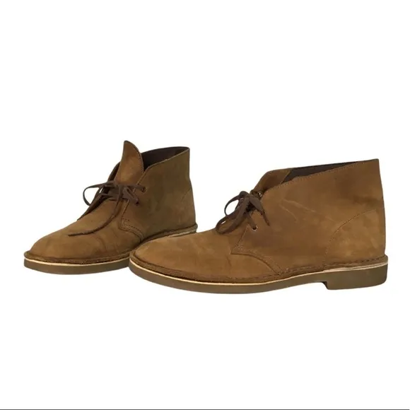 Clarks Men’s Leather Suede Brown Light Lace Up Chukka Ankle Boots 10.5