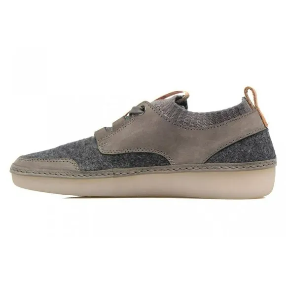 CLARKS NATURE Women's Dark Gray Combi Lace-Up Trainers Sneakers Size US 9M