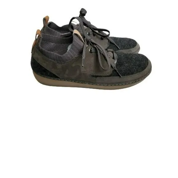 CLARKS NATURE Women's Dark Gray Combi Lace-Up Trainers Sneakers Size US 9M