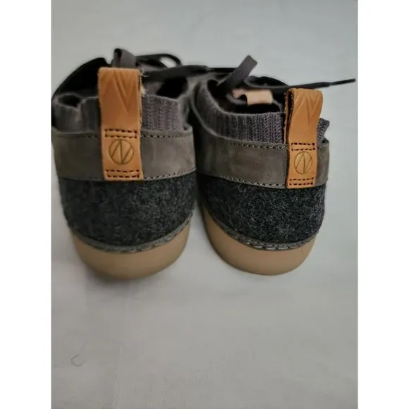 CLARKS NATURE Women's Dark Gray Combi Lace-Up Trainers Sneakers Size US 9M