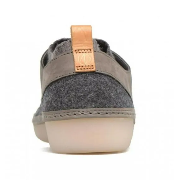 CLARKS NATURE Women's Dark Gray Combi Lace-Up Trainers Sneakers Size US 9M