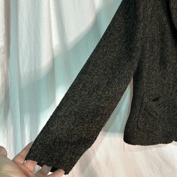 Classiques Entier 12 black brown woolen feel tweed fitted jacket fully lined euc