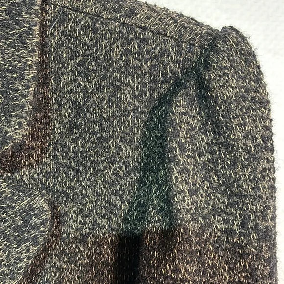 Classiques Entier 12 black brown woolen feel tweed fitted jacket fully lined euc