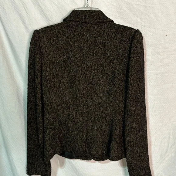 Classiques Entier 12 black brown woolen feel tweed fitted jacket fully lined euc