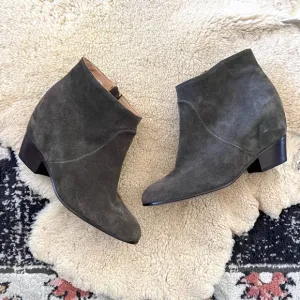 CLOSED Suede Ankle Boots in Olive Brown Wedge 37