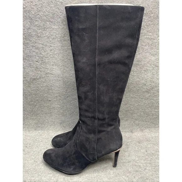 COACH &quot;Roma&quot; Women's High Heel Suede Boots US 11B Black READ