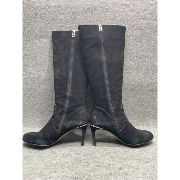 COACH &quot;Roma&quot; Women's High Heel Suede Boots US 11B Black READ