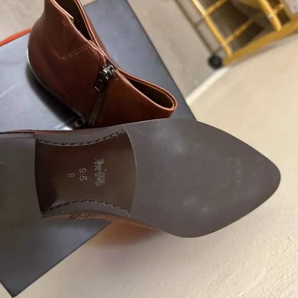 Coach Brown Leather Ankle Boots