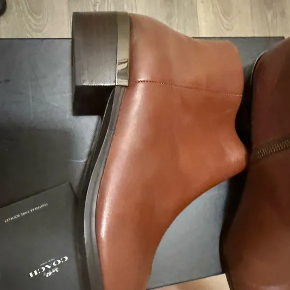 Coach Brown Leather Ankle Boots
