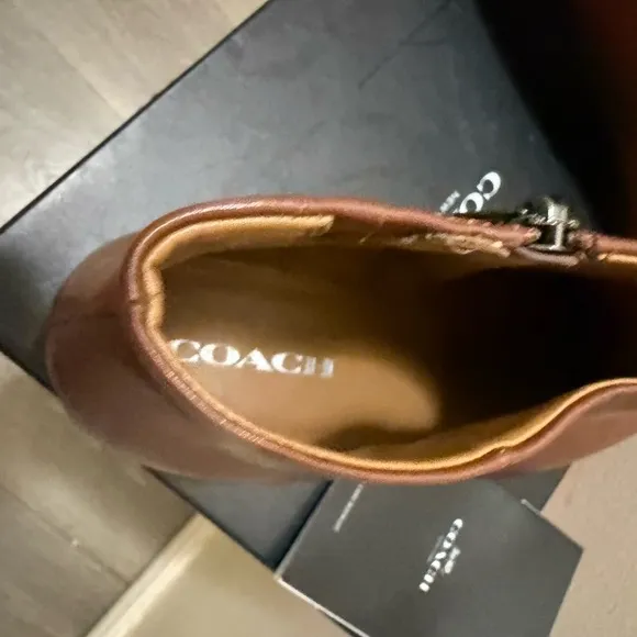 Coach Brown Leather Ankle Boots