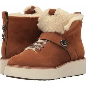 Coach Urban Hiker Suede Shearling Boots Size 10