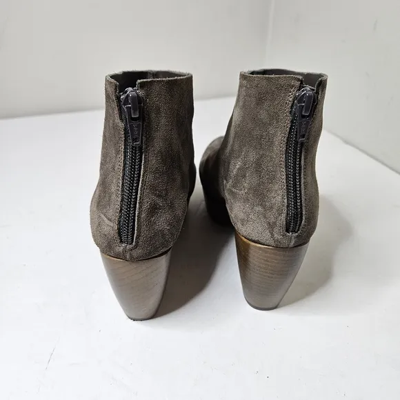 Coclico Tik Clog Boots Carbon Split Suede Zipper Back Platform Wedge Wood Sole 7