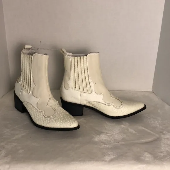 COCONUTS BY MATISSE Free People Women's 6 Ivory Milo Western Boots Cowgirl