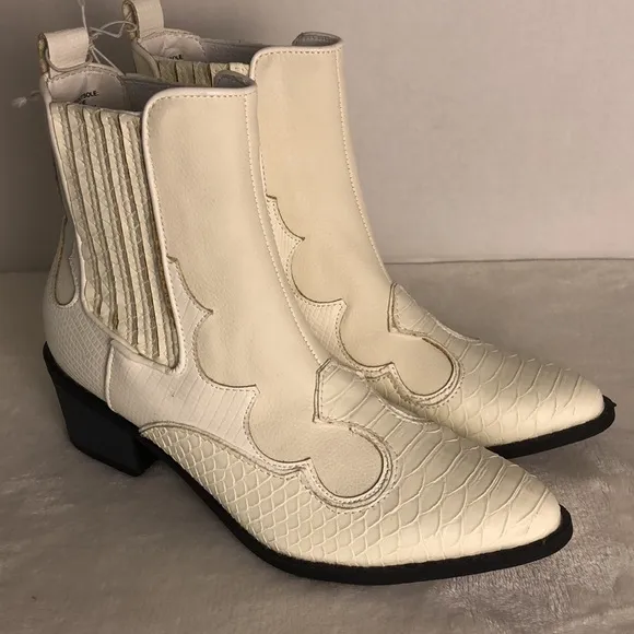COCONUTS BY MATISSE Free People Women's 6 Ivory Milo Western Boots Cowgirl