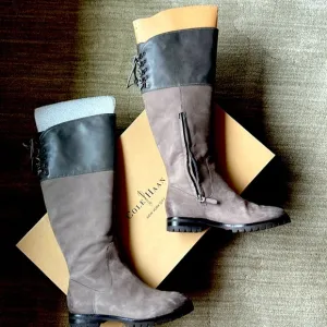 COLE HAAN AIR KENSINGTON Grey suede tall riding boots nike air TECH 7W