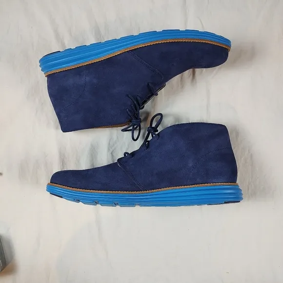 Cole Haan Blue Suede Lunargrand Chukka Boots 13M
