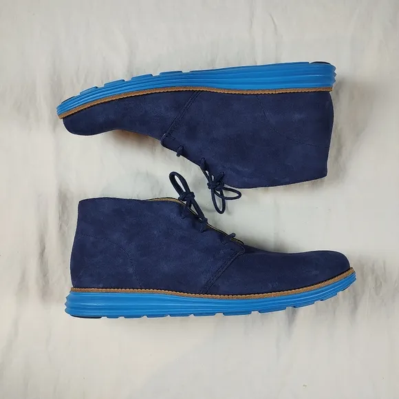 Cole Haan Blue Suede Lunargrand Chukka Boots 13M