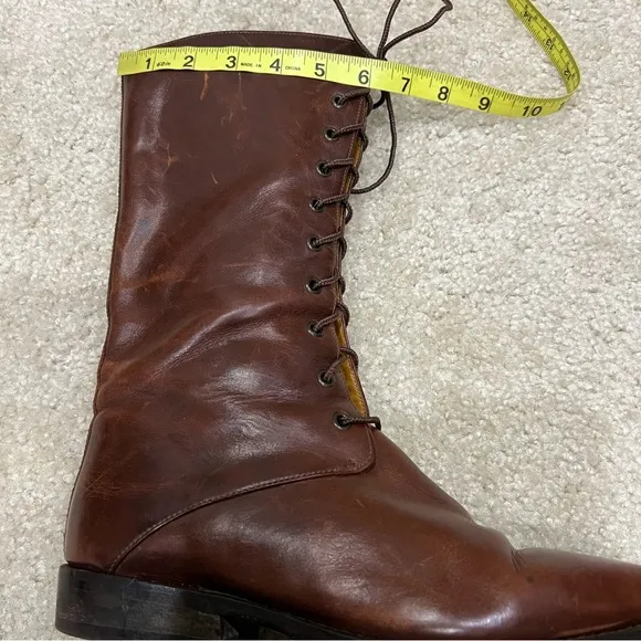 Cole Haan Country Vintage Lace Up Brown Leather Boots Pointed Women’s Size 8,