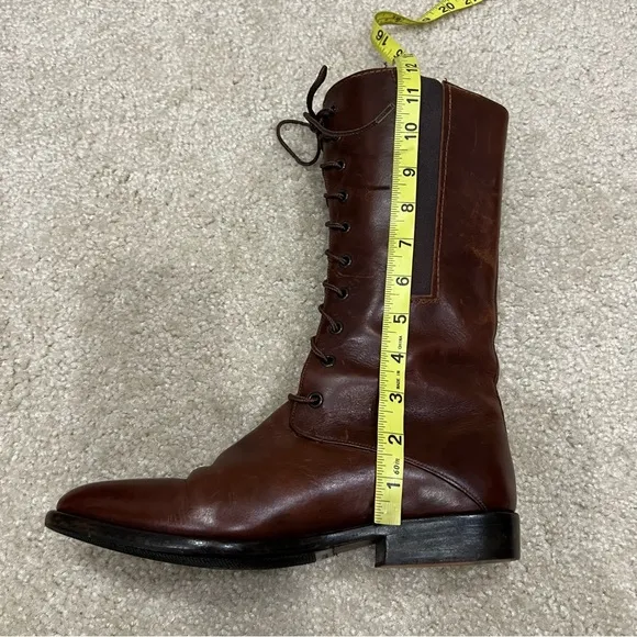 Cole Haan Country Vintage Lace Up Brown Leather Boots Pointed Women’s Size 8,