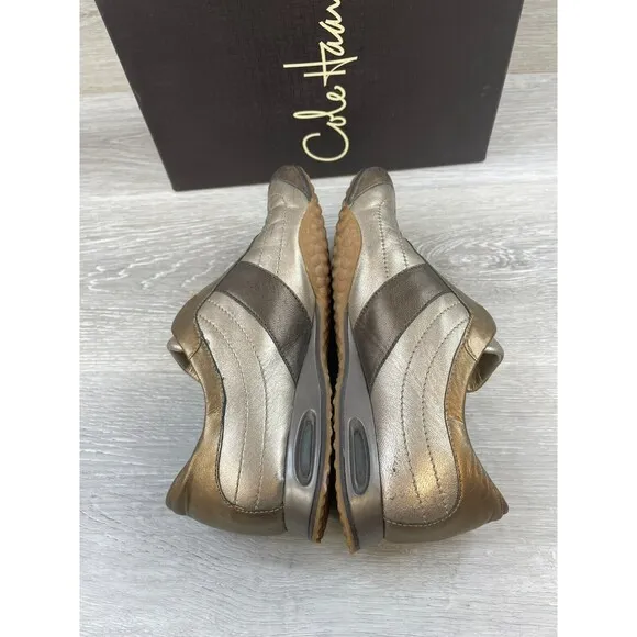 Cole Haan D25502 Women's 7.5AA  Metallic Leather Slip-On Casual Sneaker Shoe