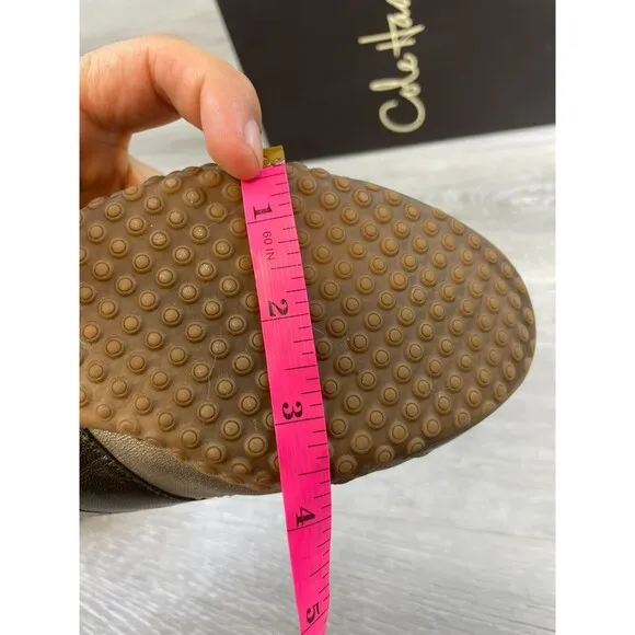 Cole Haan D25502 Women's 7.5AA  Metallic Leather Slip-On Casual Sneaker Shoe