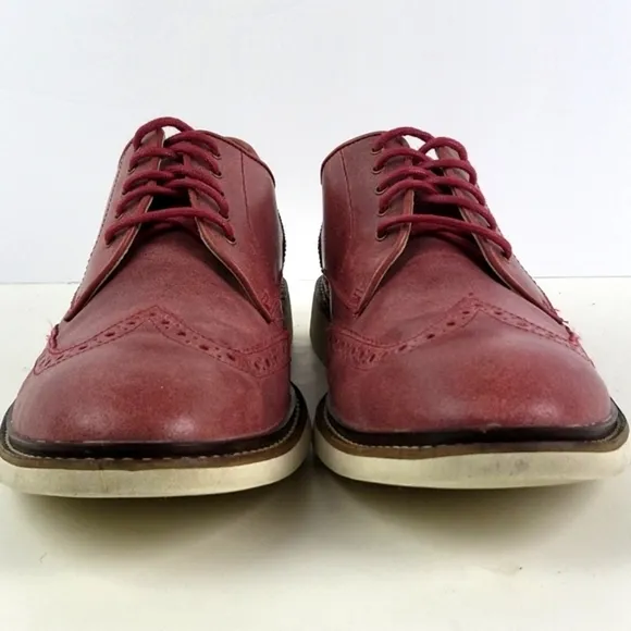 Cole Haan Franklin Nike Air Cushioned Red Leather Lace-up Wingtip Oxford Shoe