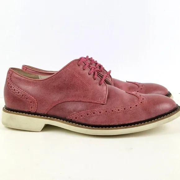 Cole Haan Franklin Nike Air Cushioned Red Leather Lace-up Wingtip Oxford Shoe