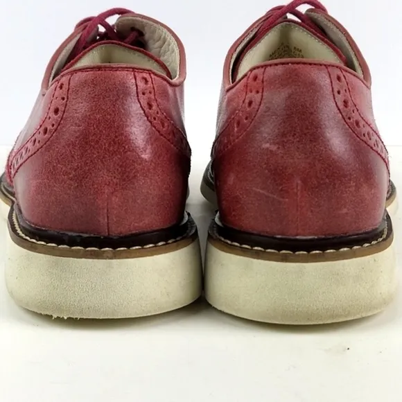 Cole Haan Franklin Nike Air Cushioned Red Leather Lace-up Wingtip Oxford Shoe