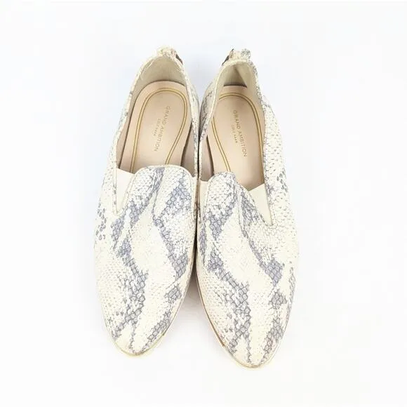 Cole Haan Grand Ambition Reptile Snake Print Embossed Leather Shoes Size 7.5