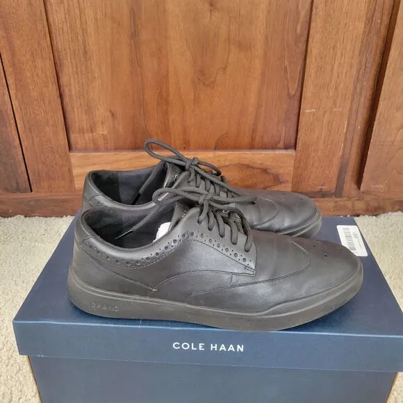 COLE HAAN Grand Crosscourt Wingtip Sneakers Men's Shoes  C35973 Size 9 EUC BLACK