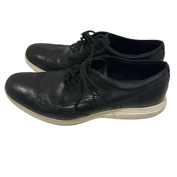 Cole Haan Grand Tour Wing Oxfords Leather Black C29413 Sz 10 M Dress Shoes