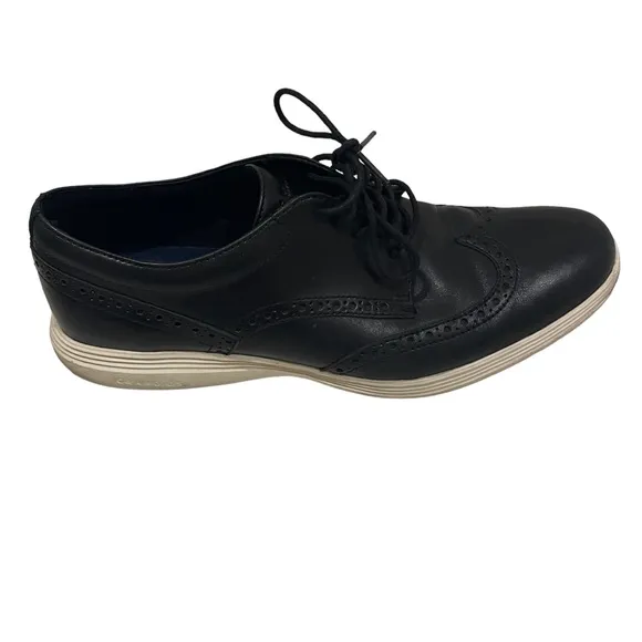 Cole Haan Grand Tour Wing Oxfords Leather Black C29413 Sz 10 M Dress Shoes