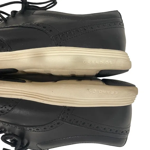 Cole Haan Grand Tour Wing Oxfords Leather Black C29413 Sz 10 M Dress Shoes