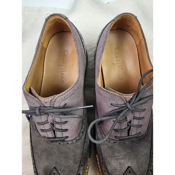 Cole Haan Great Jones Wingtip Oxford Dark Gull Grey C12153 Men's Shoes Size 9M