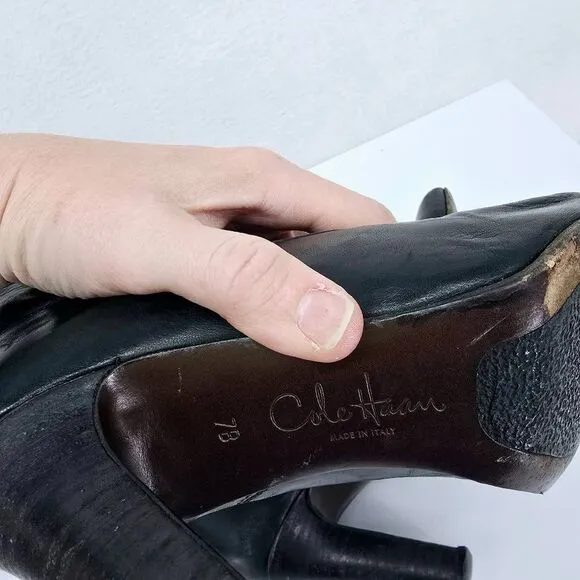 Cole Haan Heeled Leather Boots Black 7