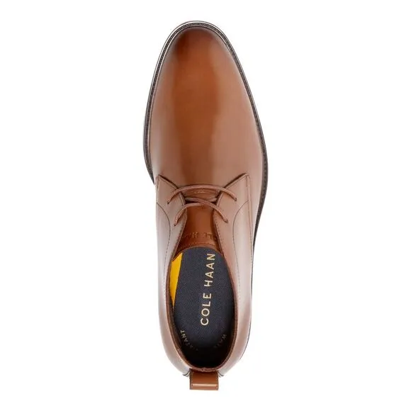 COLE HAAN Mens Brown Heel Pull-Tab Hawthorne Almond Leather Chukka Boots 10.5 M