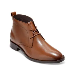 COLE HAAN Mens Brown Heel Pull-Tab Hawthorne Almond Leather Chukka Boots 10.5 M