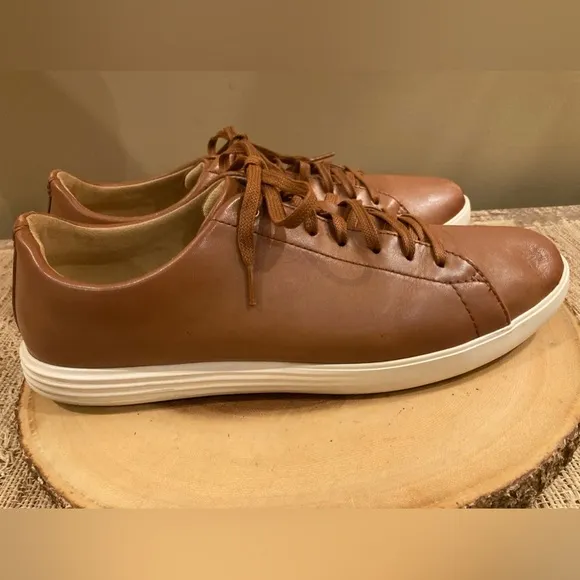 Cole Haan Men's Grand Crosscourt II Sneakers - Lace Up Brown leather 12