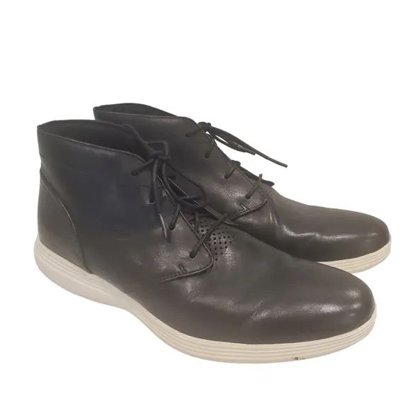 Cole Haan Mens Grand Tour Chukka Boots Black C31366 Leather 11.5 M